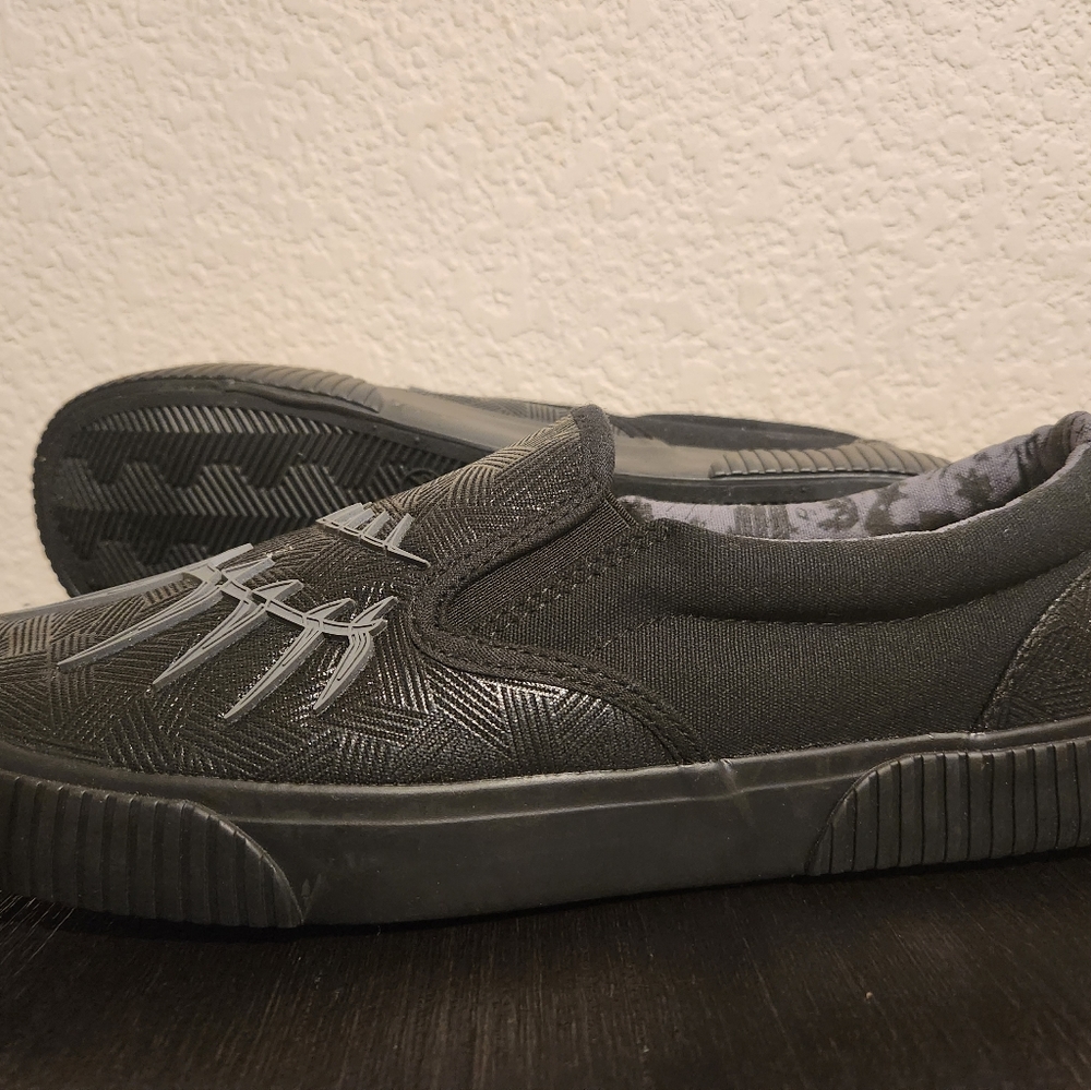 Black Panther Marvel Slip On Shoes Black Size 9 1/2